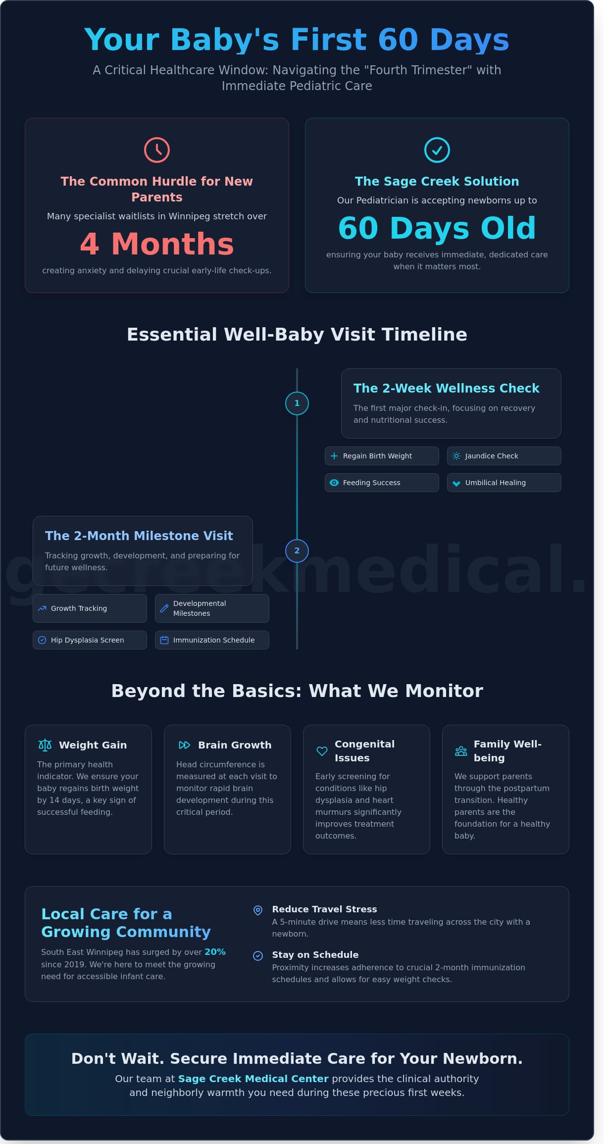 Pediatrician Accepting Patients: Newborn Care Up to 60 Days at Sage Creek Medical Center, Winnipeg